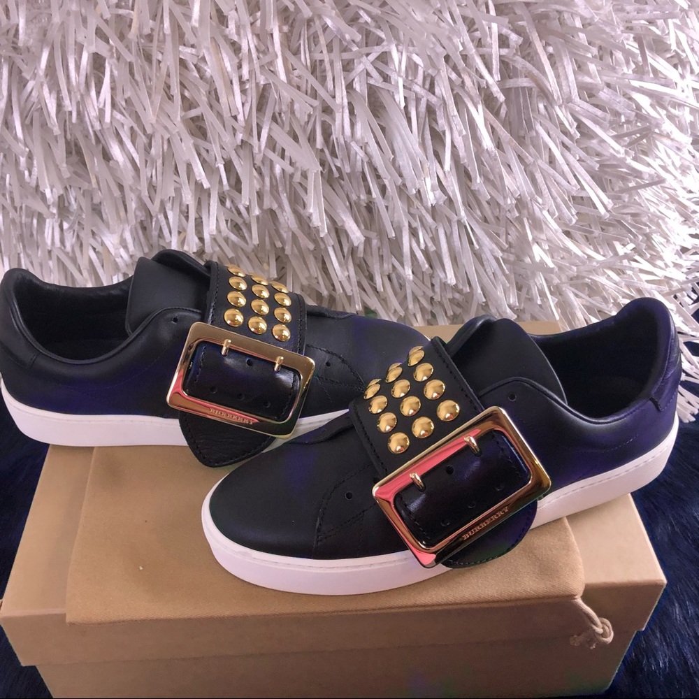 Black Burberry Westford Studded Sneaker - Picture 2 of 7